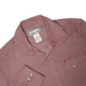 Wrangler Wrancher Pearl Snaps Western Geometric Print Large Men's Shirt Vintage